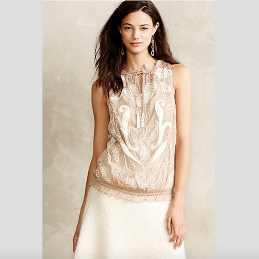 Namrata Joshipura Anthropologie sleeveless embroidered/embellished blouse NWT